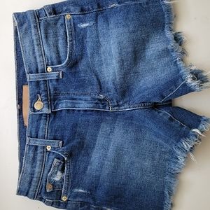 Joe's "the Ozzie" 4" cutoff distressed denim shorts, size 24